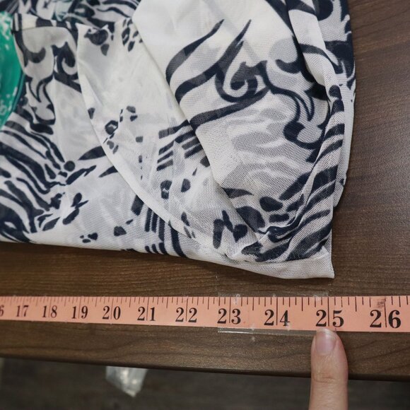 Chico's Easywear Cardigan Women L White Boho Eclectic Artistic Swim Cover Travel - Picture 15 of 16